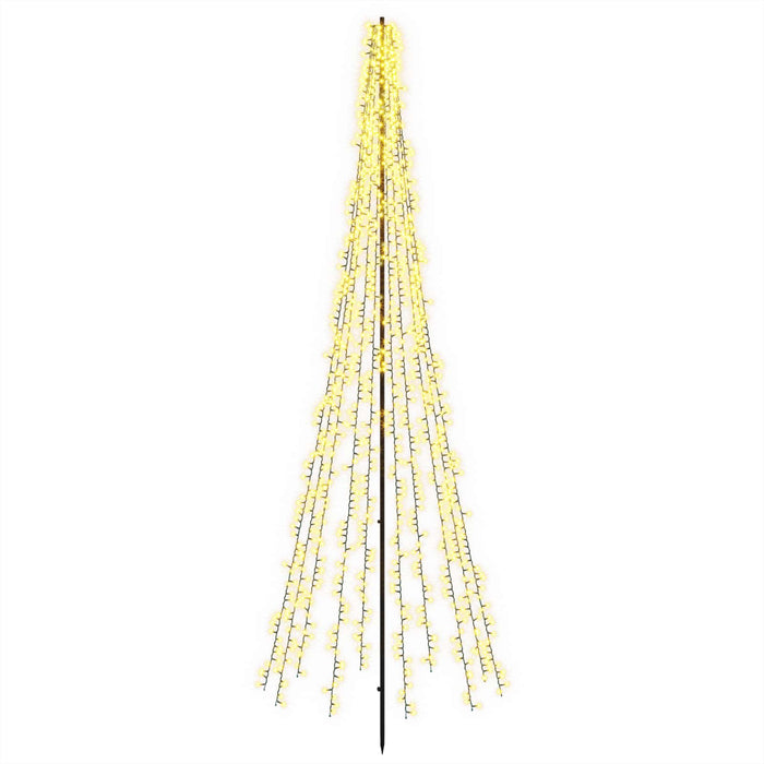 Brad de Crăciun LED 285 cm 1550 LED-uri Alb cald Oțel Negru - WALTI WALTI