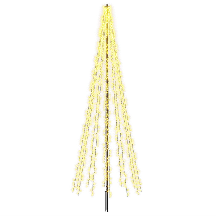 Brad de Crăciun LED 385 cm 2460 LED-uri Alb cald Oțel Negru - WALTI WALTI