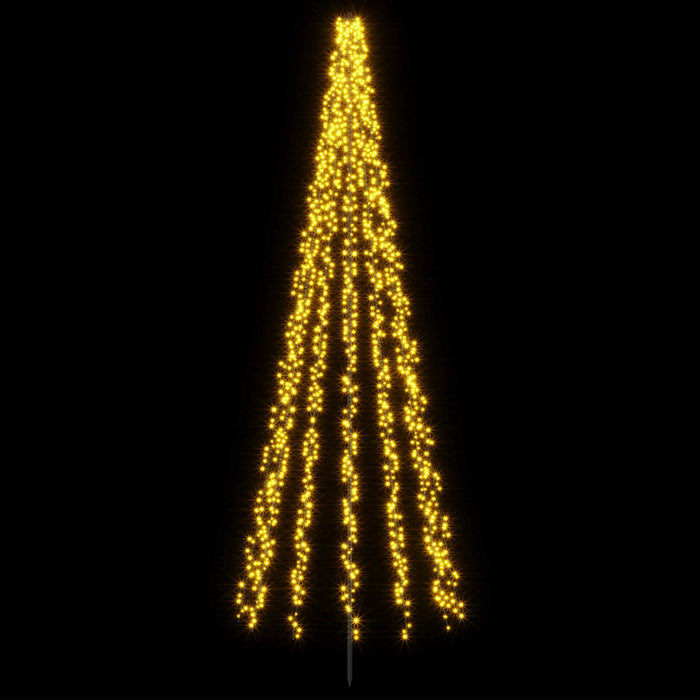 Brad de Crăciun LED 385 cm 2460 LED-uri Alb cald Oțel Negru - WALTI WALTI