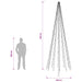 Brad de Crăciun LED 385 cm 2460 LED-uri Alb cald Oțel Negru - WALTI WALTI