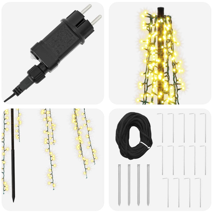 Brad de Crăciun LED 485 cm 3000 LED-uri Alb cald Oțel Negru - WALTI WALTI