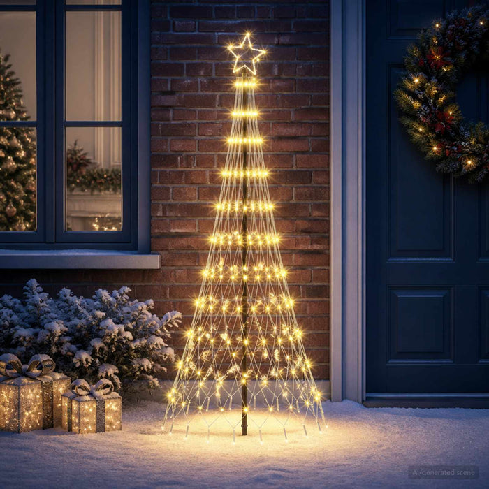 Brad de Crăciun LED 180 cm 230 LED-uri Alb cald Fier Negru - WALTI WALTI