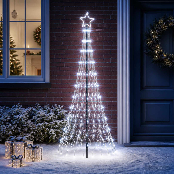 Brad de Crăciun LED 180 cm 230 LED-uri Alb rece Fier Negru - WALTI WALTI