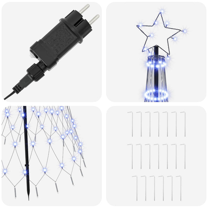 Brad de Crăciun LED 180 cm 230 LED-uri Albastru Fier Negru - WALTI WALTI