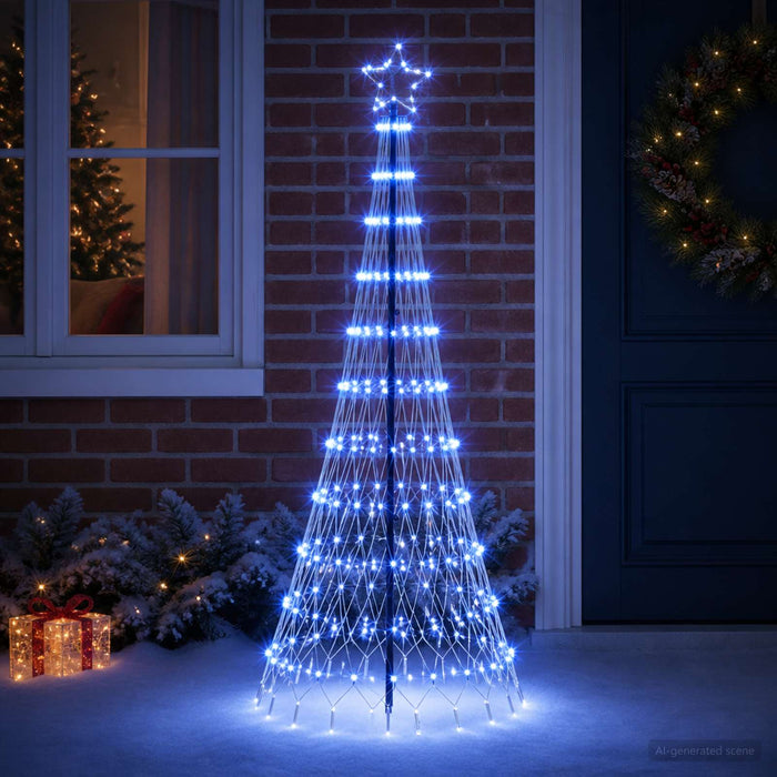 Brad de Crăciun LED 180 cm 230 LED-uri Albastru Fier Negru - WALTI WALTI