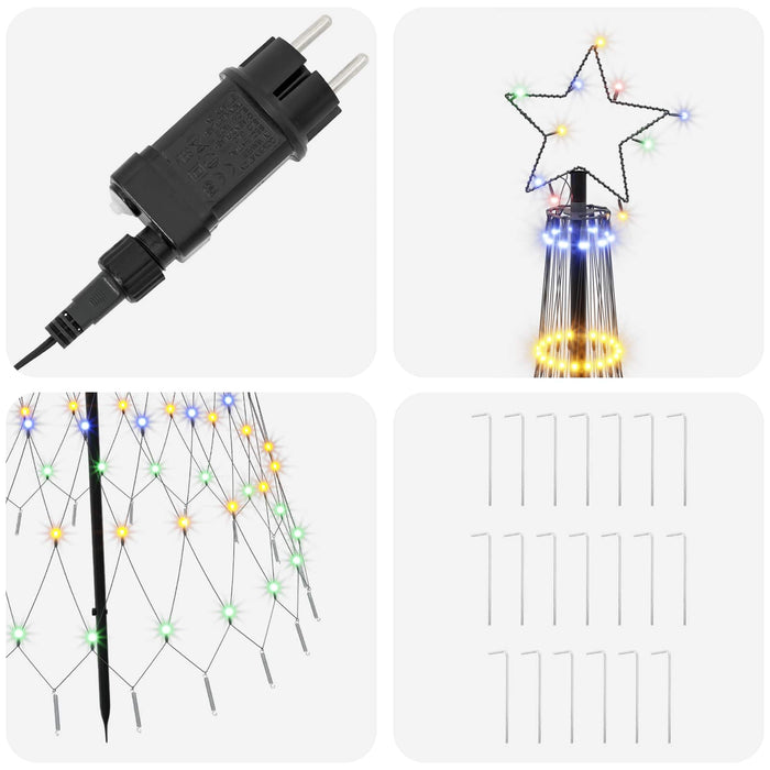 Brad de Crăciun LED 180 cm 230 LED-uri Multicolor Fier Negru - WALTI WALTI