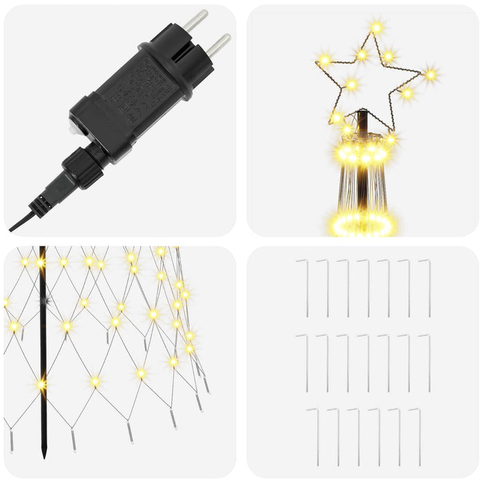 Brad de Crăciun LED 250 cm 290 LED-uri Alb cald Fier Negru - WALTI WALTI