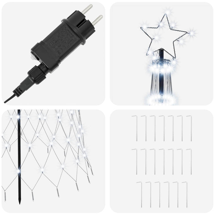Brad de Crăciun LED 250 cm 290 LED-uri Alb rece Fier Negru WALTI