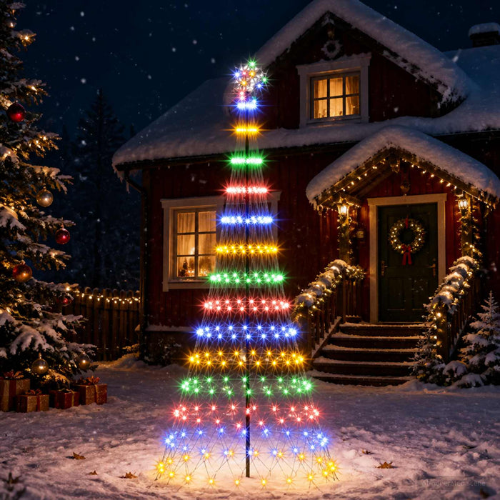 Brad de Crăciun LED 250 cm 290 LED-uri Multicolor Fier Negru WALTI