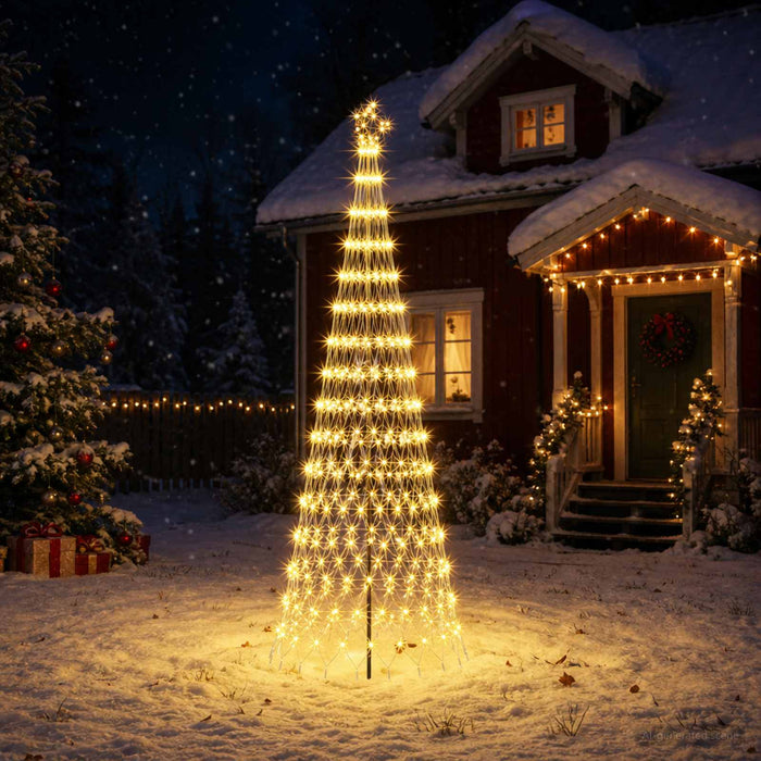 Brad de Crăciun LED 300 cm 350 LED-uri Alb cald Fier Negru WALTI