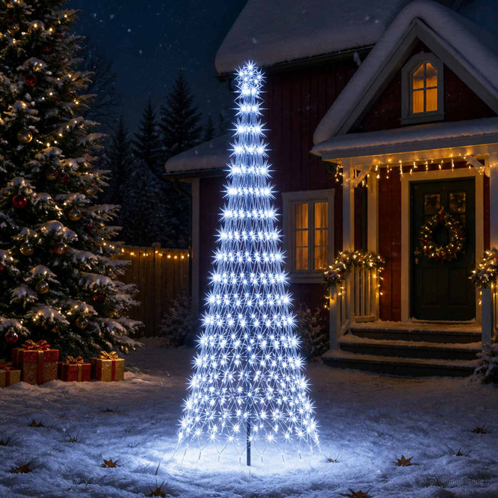 Brad de Crăciun LED 300 cm 350 LED-uri Alb rece Fier Negru WALTI