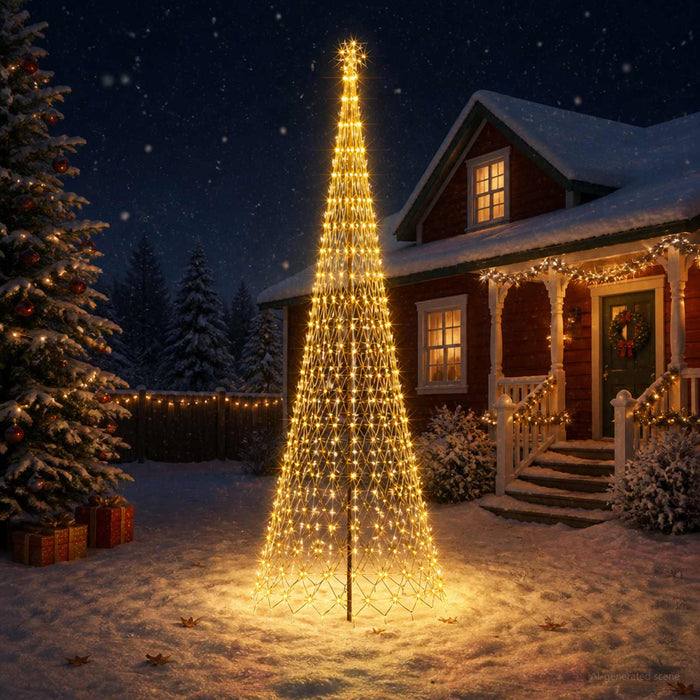 Brad de Crăciun LED EKENAS 400 cm 450 LED-uri Alb cald Fier - WALTI WALTI