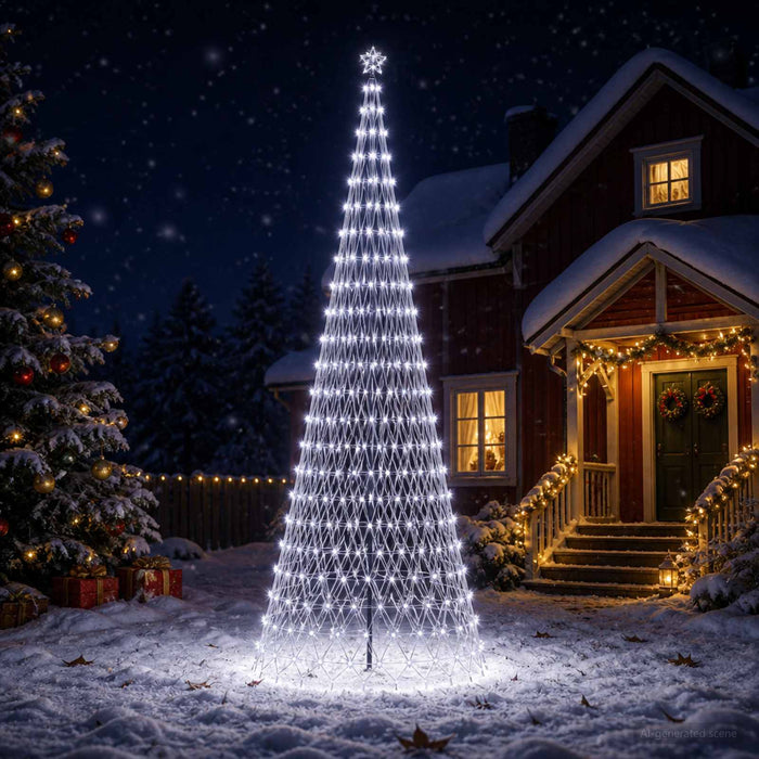 Brad de Crăciun LED 400 cm 450 LED-uri Alb rece Fier Negru WALTI