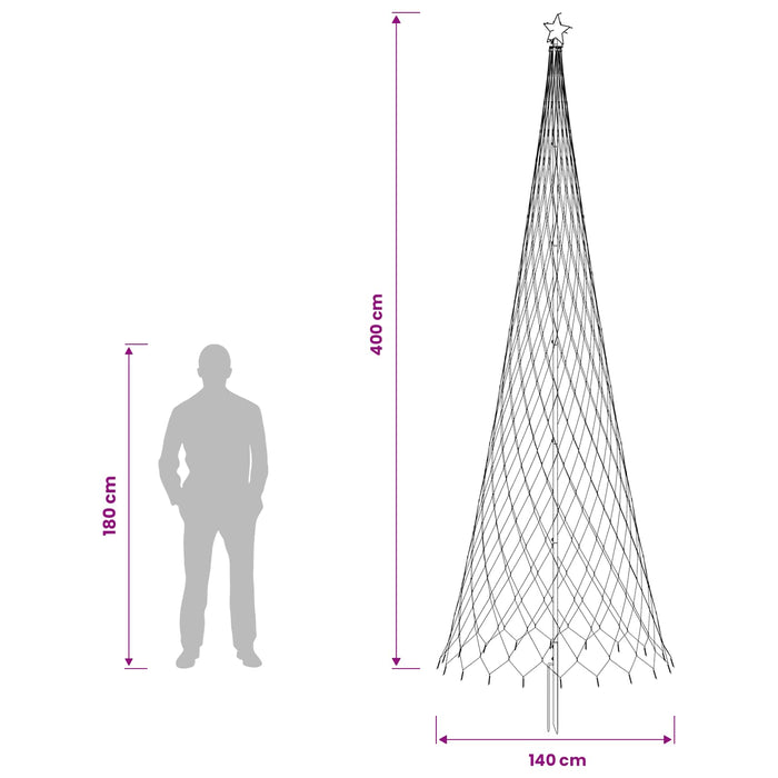 Brad de Crăciun LED 400 cm 450 LED-uri Albastru Fier Negru - WALTI WALTI