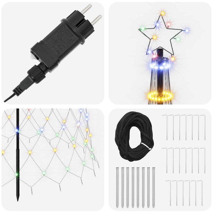 Brad de Crăciun LED 400 cm 450 LED-uri Multicolor Fier Negru - WALTI WALTI