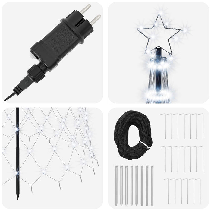 Brad de Crăciun LED 500 cm 550 LED-uri Alb rece Fier Negru WALTI