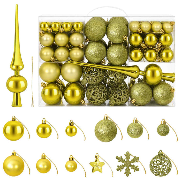 Set de globuri de Crăciun 111 buc. Verde deschis 6 cm WALTI