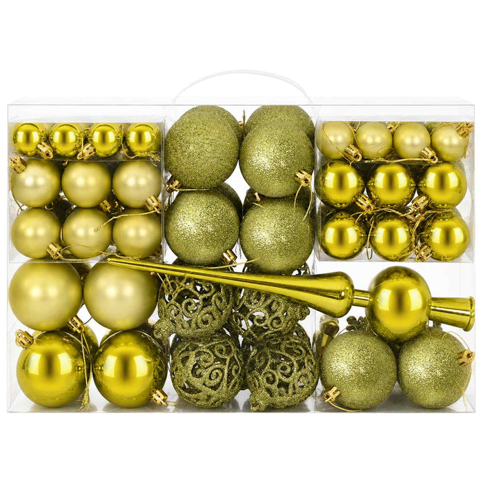 Set de globuri de Crăciun 111 buc. Verde deschis 6 cm WALTI