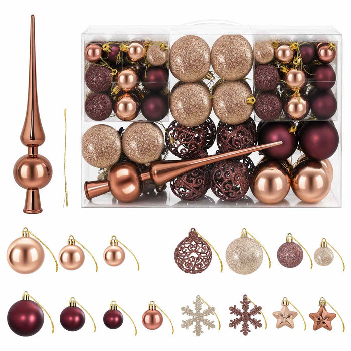Set de globuri de Crăciun 111 buc. Șampanie și maro 6 cm WALTI