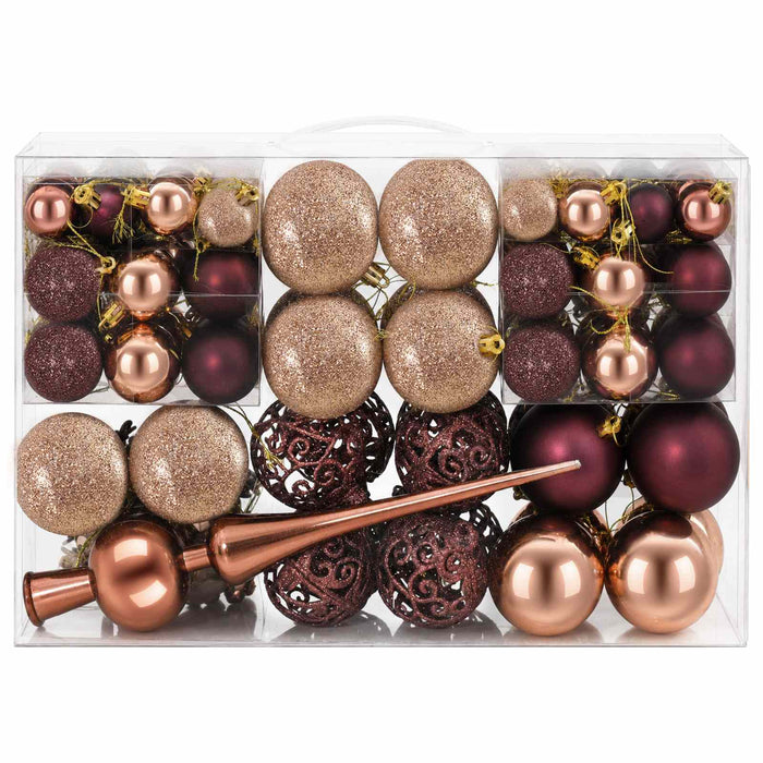 Set de globuri de Crăciun 111 buc. Șampanie și maro 6 cm WALTI