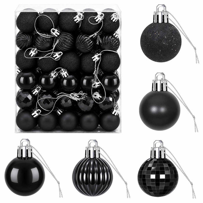 Set de globuri de Crăciun 150 buc. Negru 3 cm Polistiren WALTI