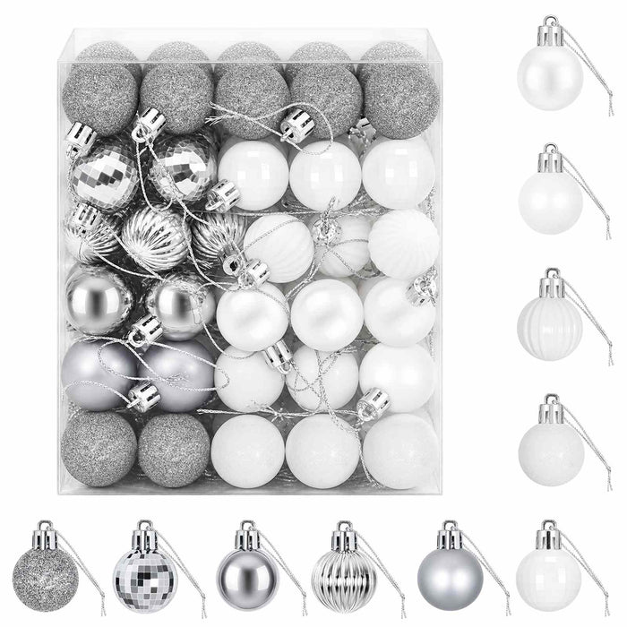 Set de globuri de Crăciun 150 buc. Alb și gri 3 cm Polistiren - WALTI WALTI