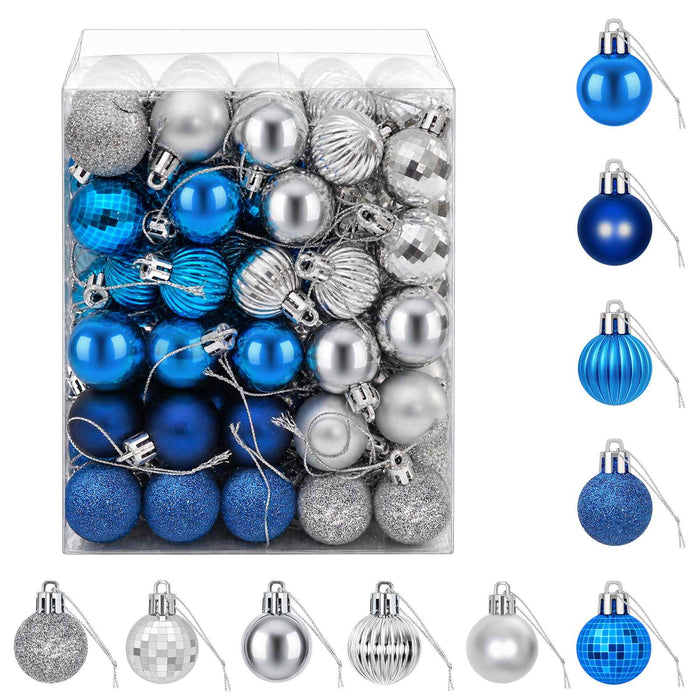 Set de globuri de Crăciun 150 buc. Albastru și argintiu 3 cm - WALTI WALTI