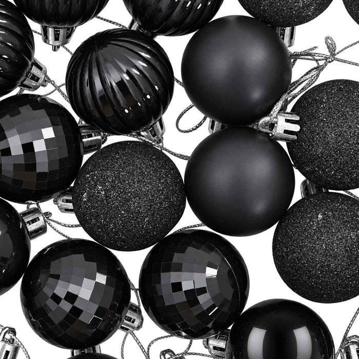 Set de globuri de Crăciun 100 buc. Negru 4 cm Polistiren - WALTI WALTI