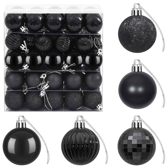 Set de globuri de Crăciun 100 buc. Negru 4 cm Polistiren - WALTI WALTI