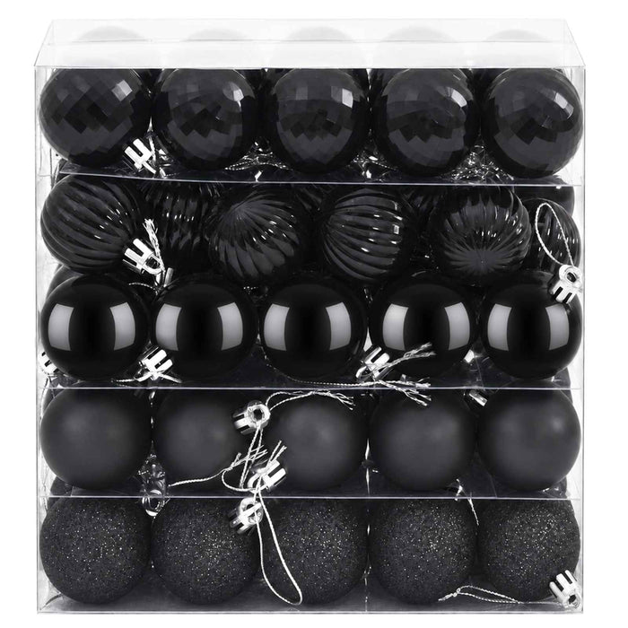 Set de globuri de Crăciun 100 buc. Negru 4 cm Polistiren - WALTI WALTI