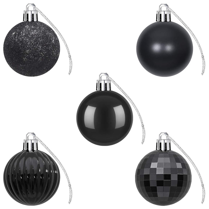 Set de globuri de Crăciun 100 buc. Negru 4 cm Polistiren - WALTI WALTI