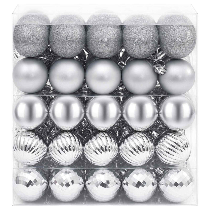 Set de globuri de Crăciun 100 buc. Argintiu 4 cm Polistiren WALTI