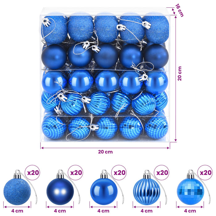 Set de globuri de Crăciun 100 buc. albastru 4 cm Polistiren - WALTI WALTI