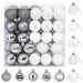 Set de globuri de Crăciun 100 buc. Alb și gri 4 cm Polistiren - WALTI WALTI