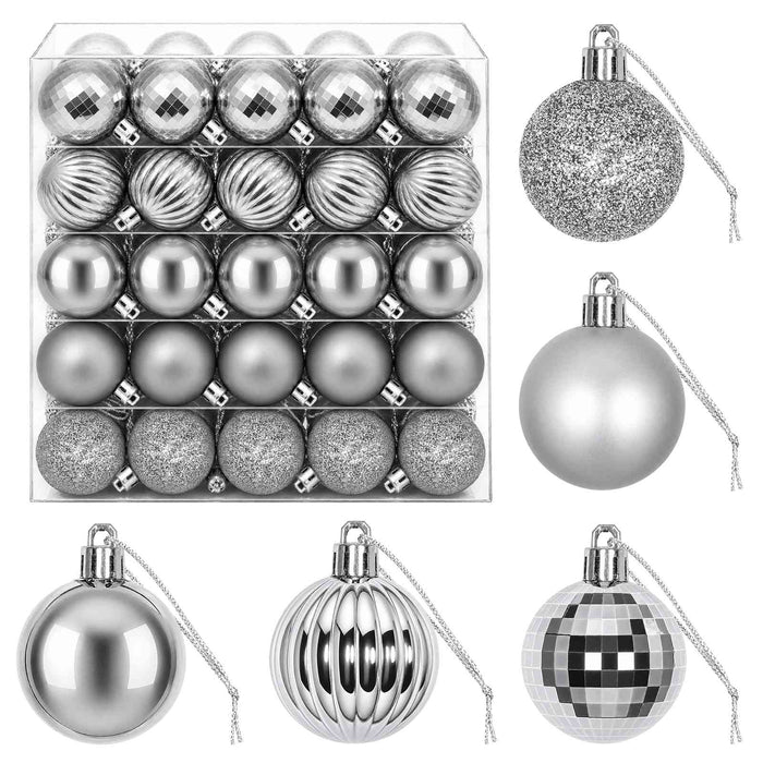 Set de globuri de Crăciun 100 buc. Gri 4 cm Polistiren WALTI