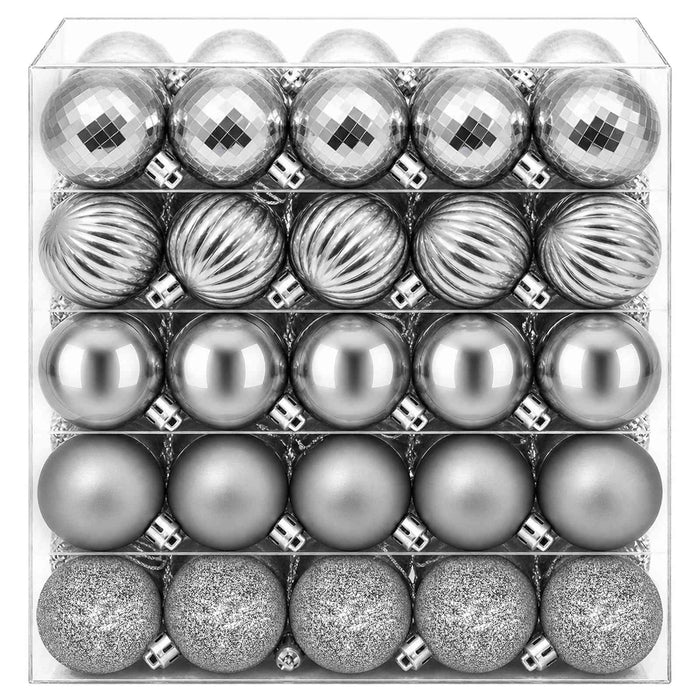Set de globuri de Crăciun 100 buc. Gri 4 cm Polistiren WALTI