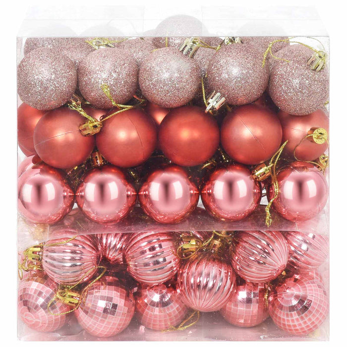 Set de globuri de Crăciun 100 buc. Roz și trandafiriu 4 cm WALTI