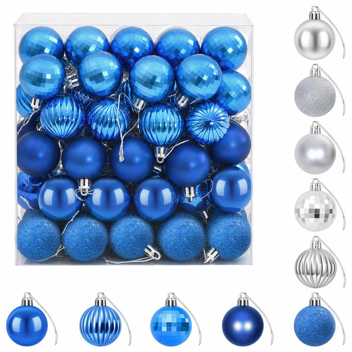 Set de globuri de Crăciun 100 buc. Albastru și argintiu 4 cm WALTI