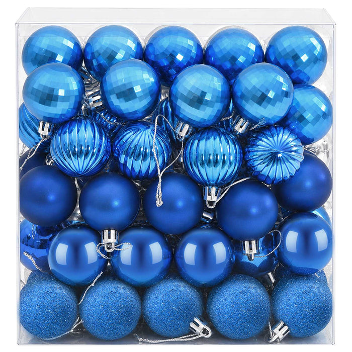 Set de globuri de Crăciun 100 buc. Albastru și argintiu 4 cm WALTI