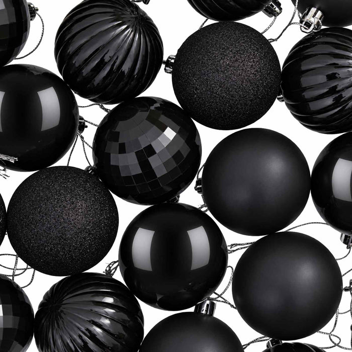 Set de globuri de Crăciun 75 buc. Negru 6 cm Polistiren - WALTI WALTI