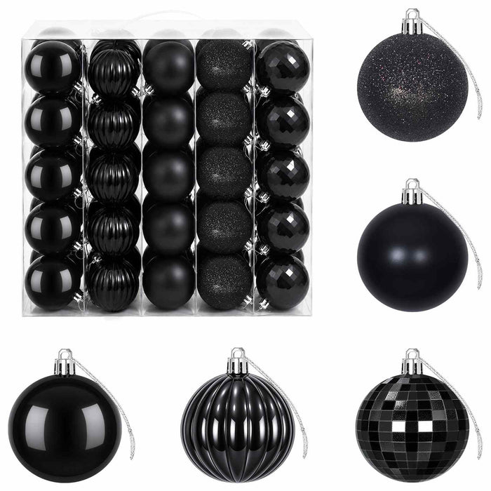 Set de globuri de Crăciun 75 buc. Negru 6 cm Polistiren - WALTI WALTI