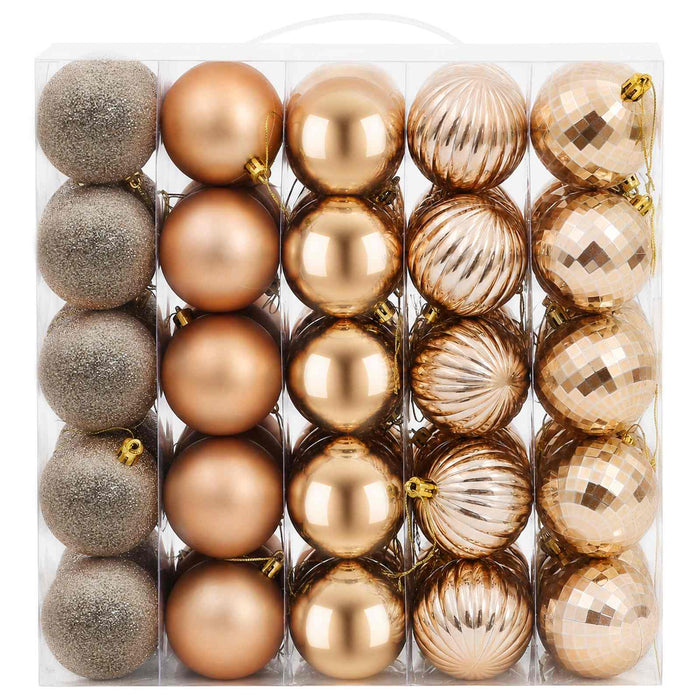 Set de globuri de Crăciun 75 buc. Rose Gold 6 cm Polistiren WALTI