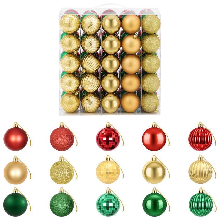 Set de globuri de Crăciun 75 buc. Roșu, auriu și verde 6 cm - WALTI WALTI