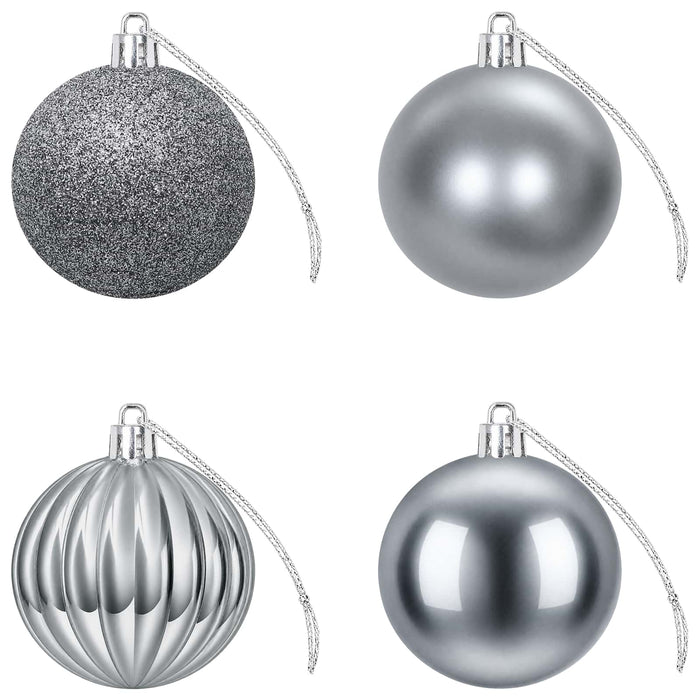 Set de globuri de Crăciun 75 buc. Gri 6 cm Polistiren WALTI
