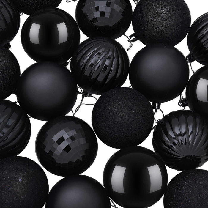 Set de globuri de Crăciun 50 buc. Negru 8 cm Polistiren - WALTI WALTI