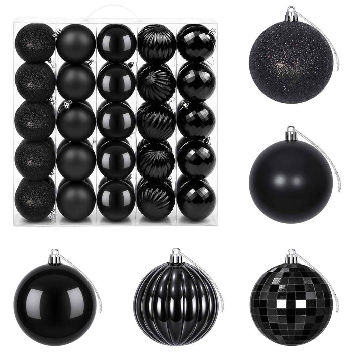 Set de globuri de Crăciun 50 buc. Negru 8 cm Polistiren - WALTI WALTI