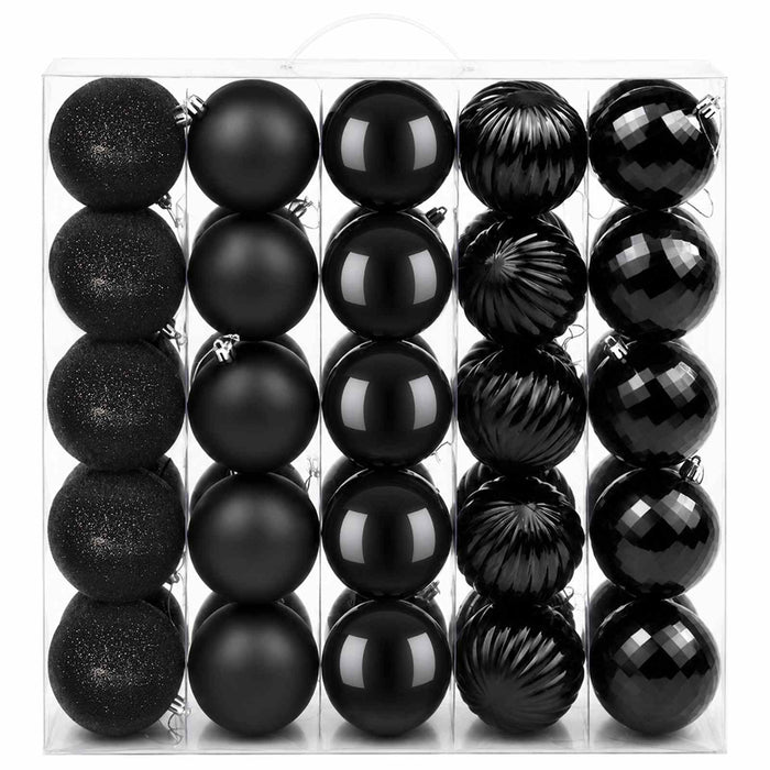 Set de globuri de Crăciun 50 buc. Negru 8 cm Polistiren - WALTI WALTI