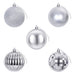 Set de globuri de Crăciun 50 buc. Argintiu 8 cm Polistiren - WALTI WALTI