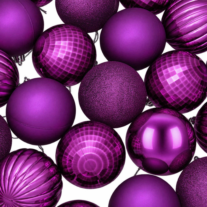 Set de globuri de Crăciun 50 buc. Violet 8 cm Polistiren WALTI