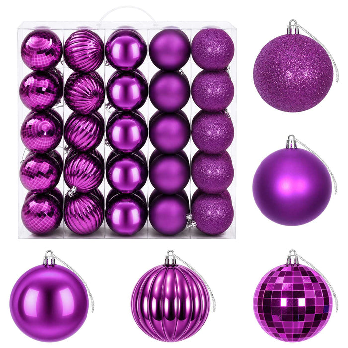 Set de globuri de Crăciun 50 buc. Violet 8 cm Polistiren WALTI